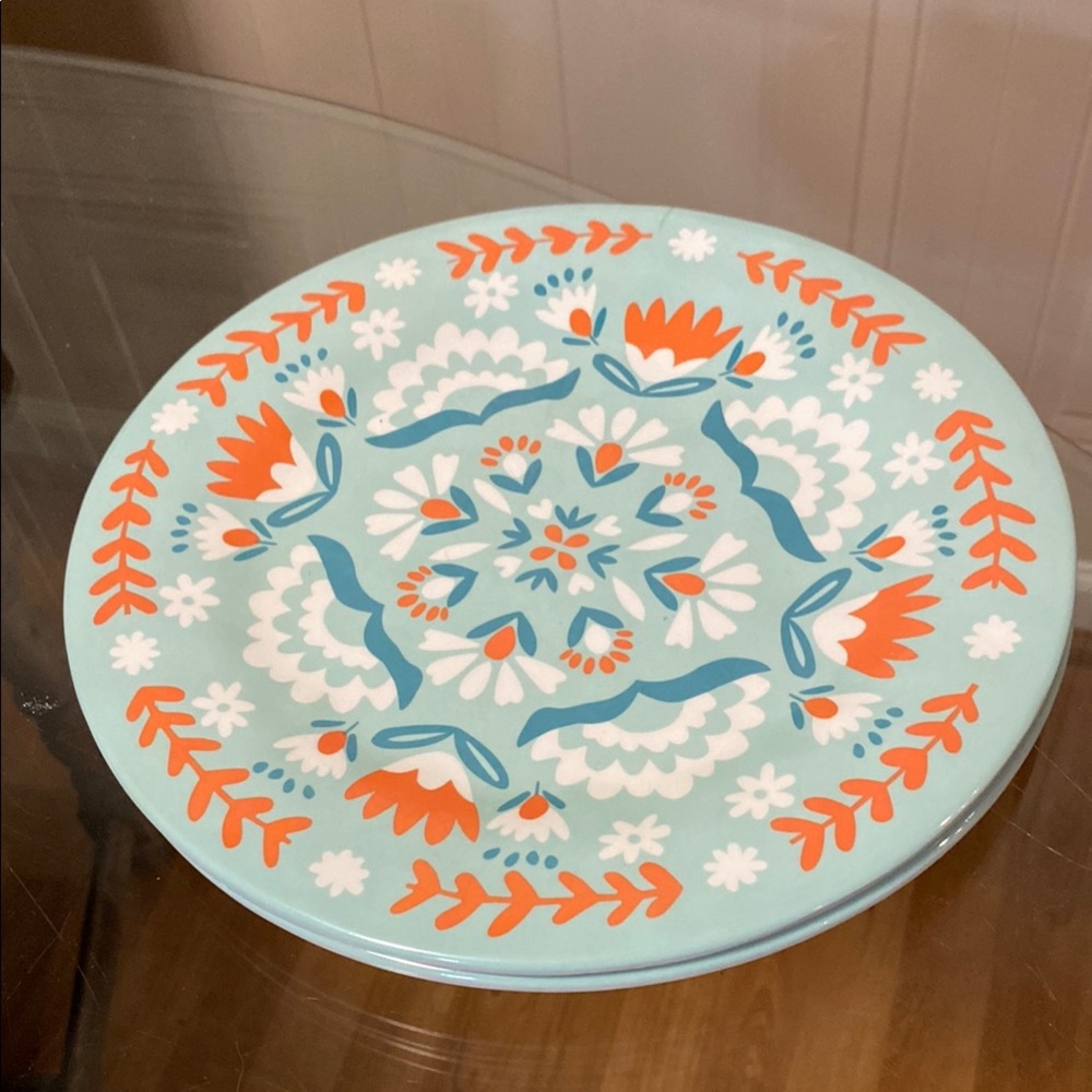 Colorful Floral Ceramic Plate